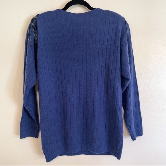 Angora & Wool Vintage Beaded Tassel Sweater M - Picture 7 of 11